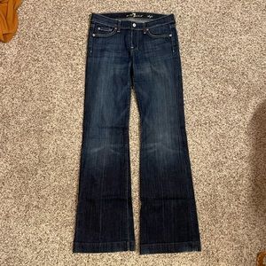 7 for all mankind flare leg jeans, size 28